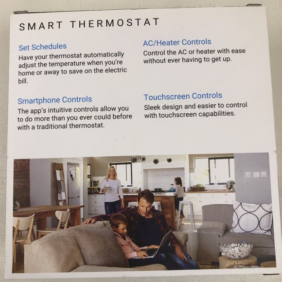 Momentum MERI Smart WiFi Thermostat - Touchscreen, Google Assistant, Wired - Picture 2 of 4
